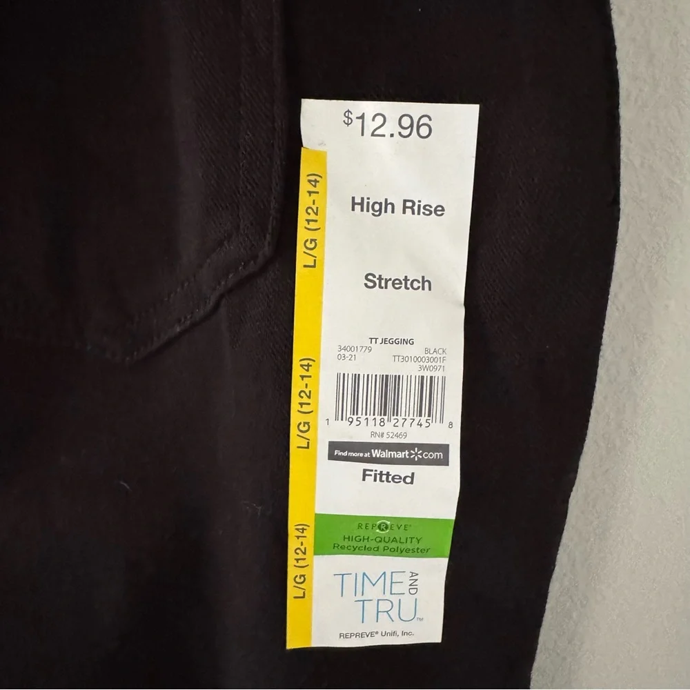 Time And True- Large NWT. High Rise Black Stretch Fitted Jeggins - Picture 4 of 5
